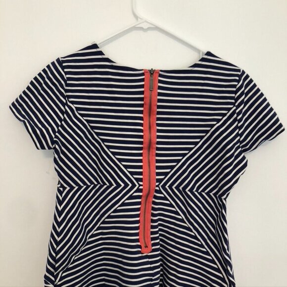 JESSICA SIMPSON MATERNITY Navy Blue White Stripe Coral Zipper Sheath Dress Large - Picture 10 of 12
